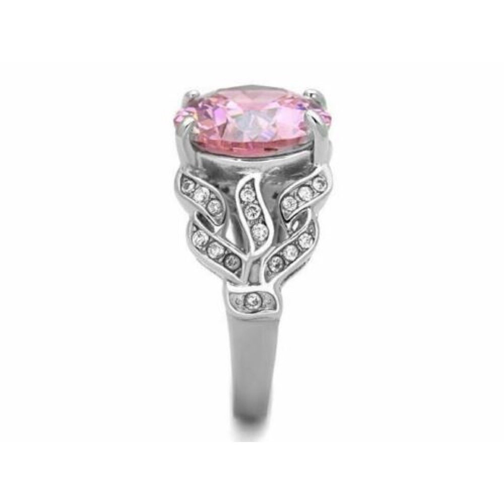 STAINLESS STEEL Huge Simulated Pink Sapphire Ring - Picture 12 of 12